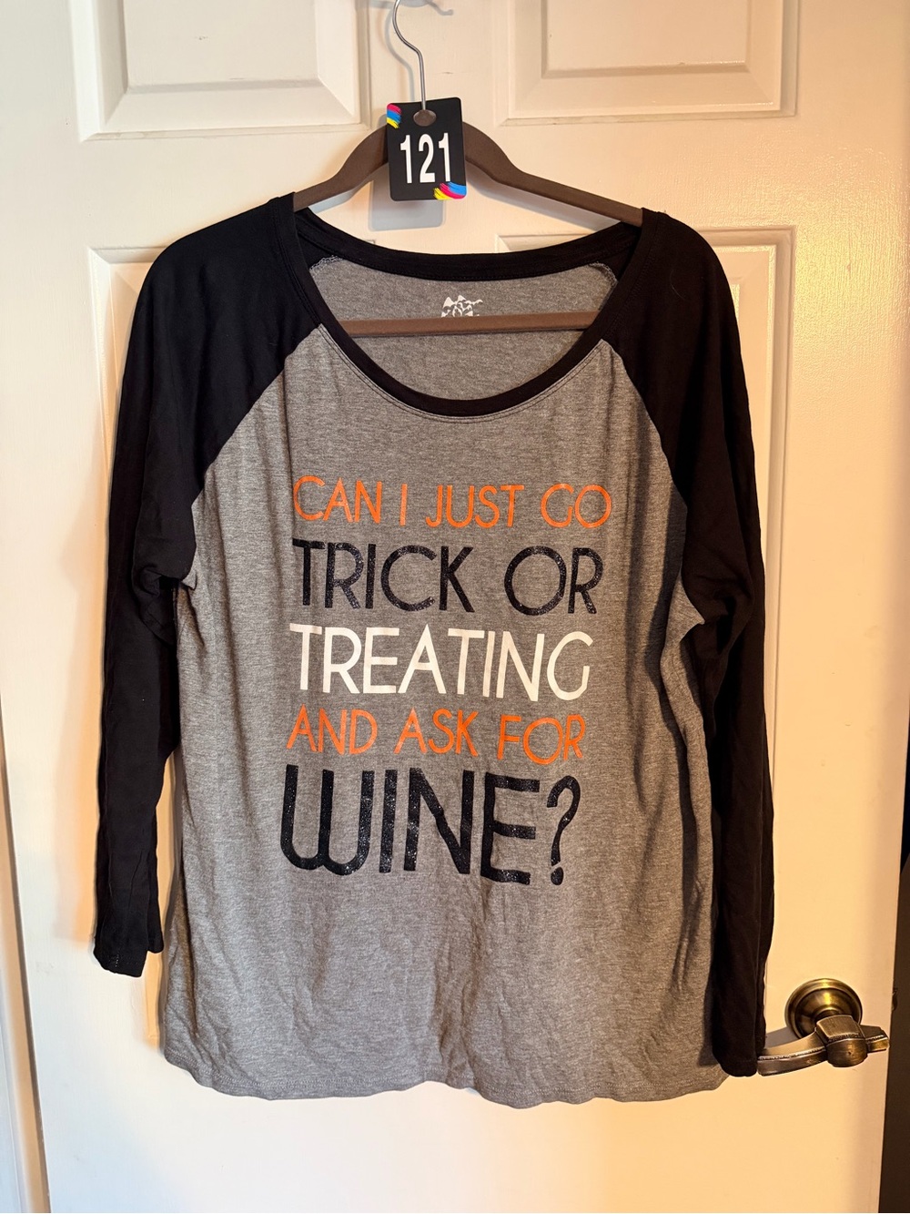 Graphic Long Sleeve Tee - Gray with Black Sleeves